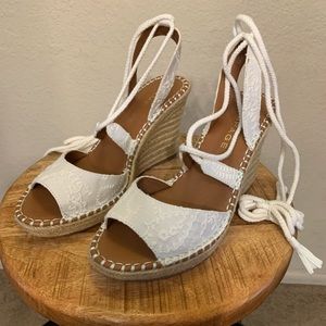 Rampage wraparound wedge sandals NWOT